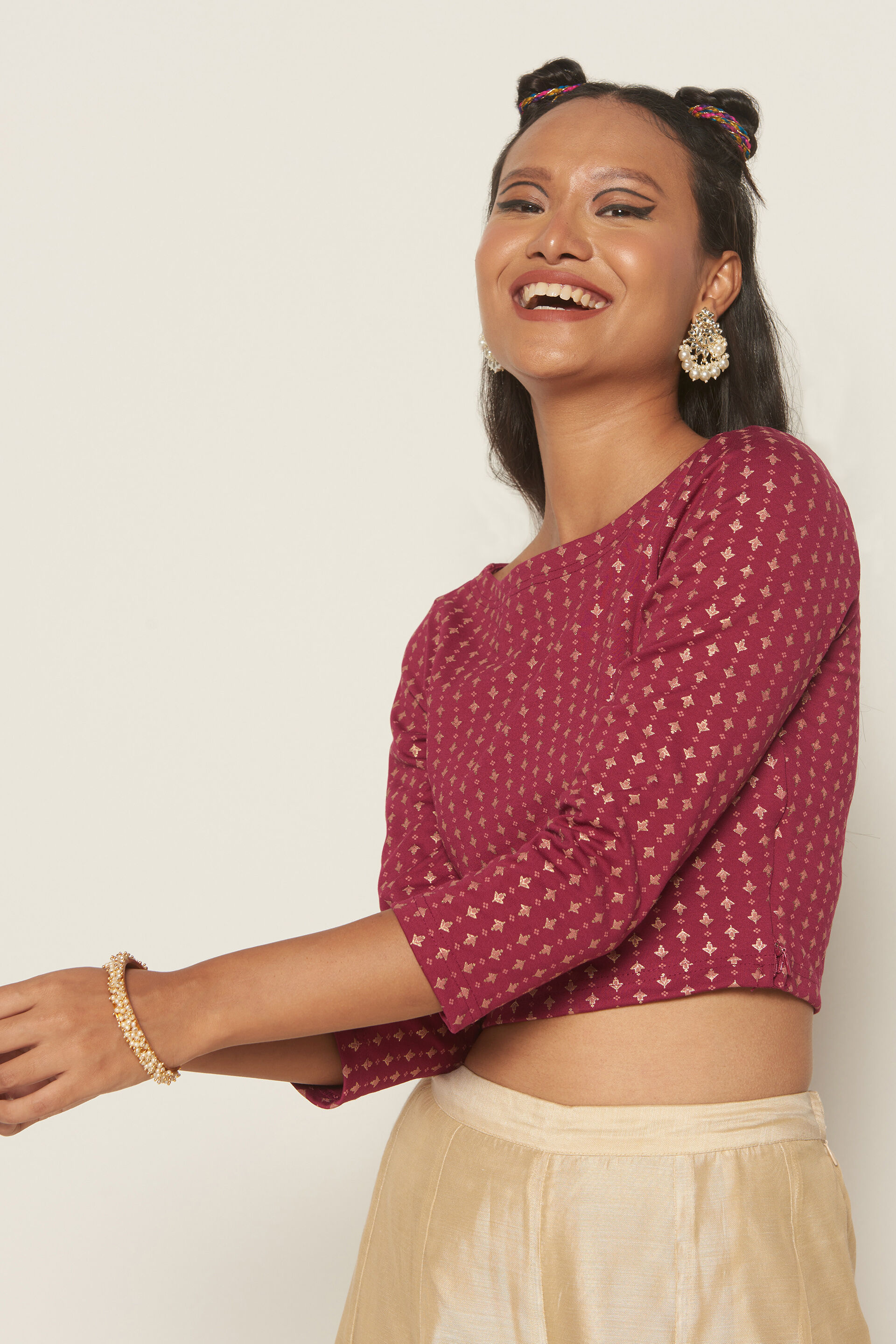 Maroon ethnic top hotsell